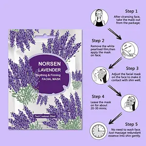Best selling private label soothing firming lavender facial mask