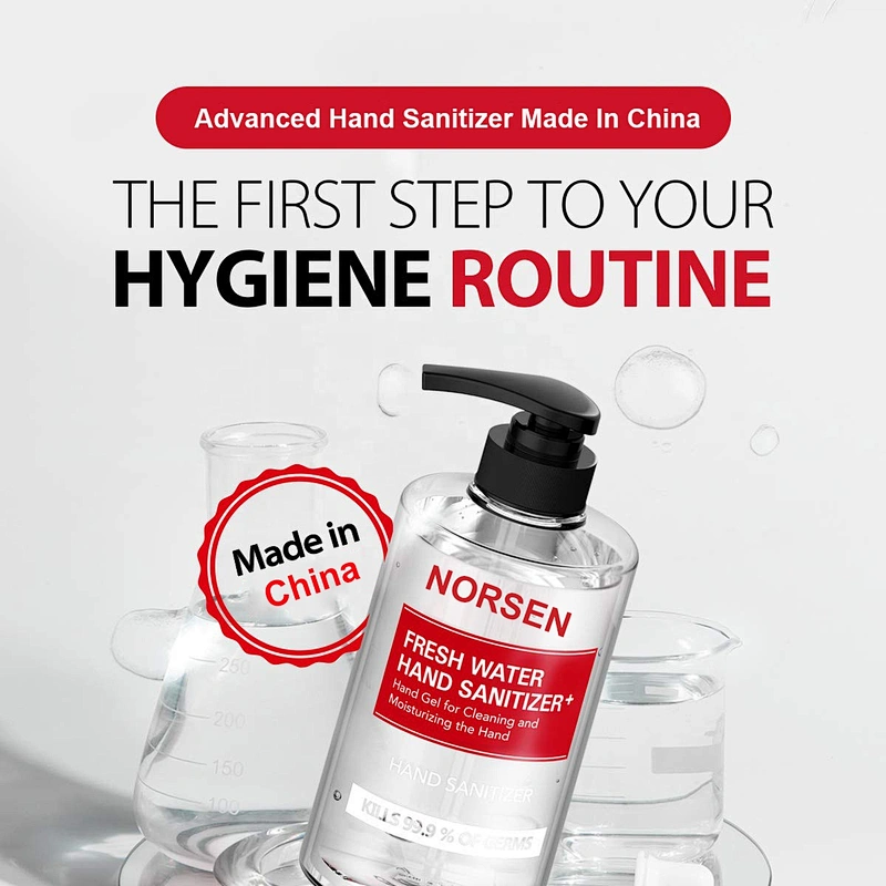 Hot Sales 500ml 75% Alcohol Fresh Water Hand Sanitizer Antibacterial Gel Kill 99.99% Of Germs