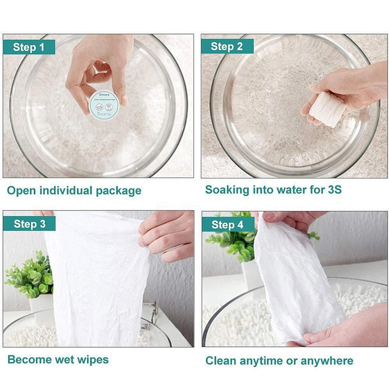 OEM Factory Wholesale 100% Cotton Disposable Compressed Towel