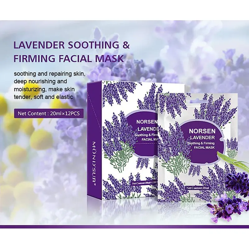 Best selling private label soothing firming lavender facial mask