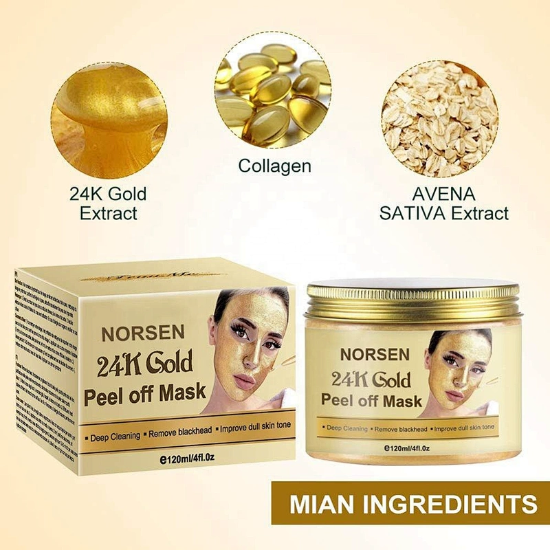 Factory Hot Sales Deep Cleansing Remove Blackhead 24K Gold Peel Off Mask