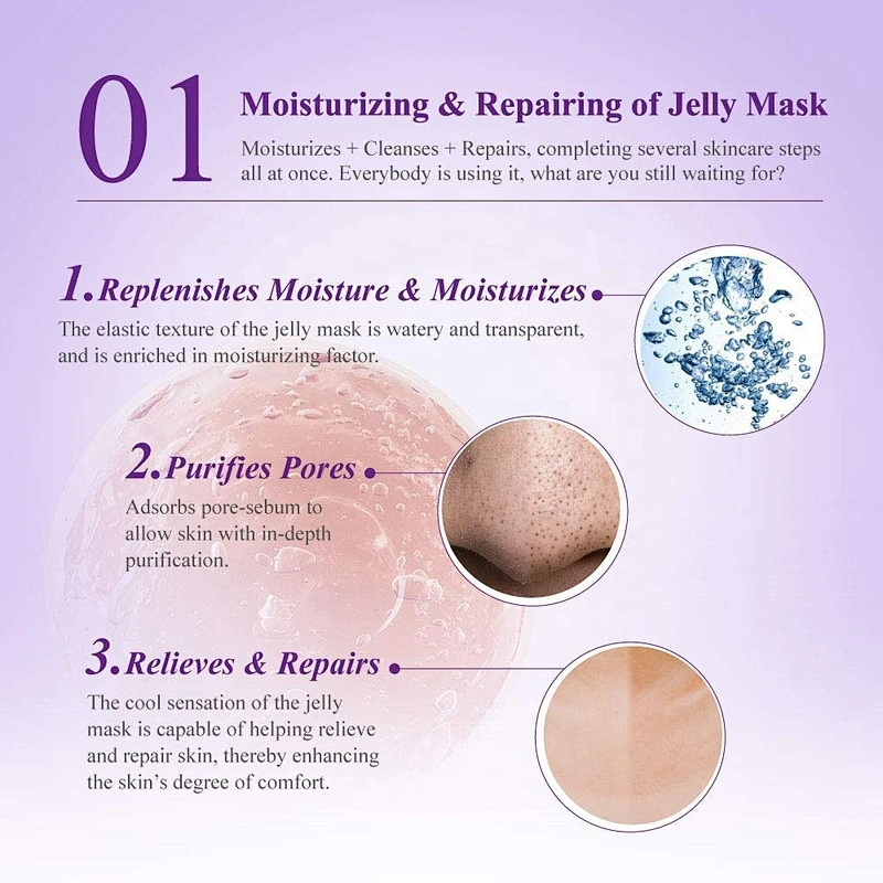 Wholesale organic 250ml Lavender Extract Soothing Jelly Face Mask
