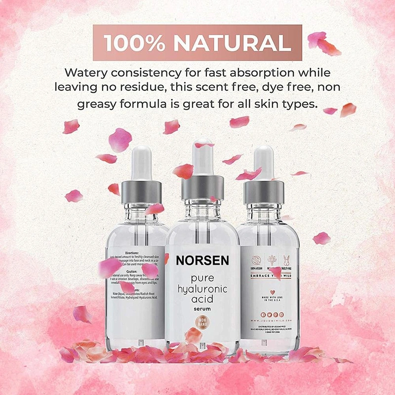 Popular 100% natural pure hyaluronic acid face serum with hyaluronic acid