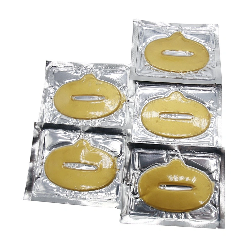 Private Label 24K Gold Collagen Lip Mask For Remove Lines  Moisturizing Anti-Wrinkle Sleeping Mask Sheet Disposable
