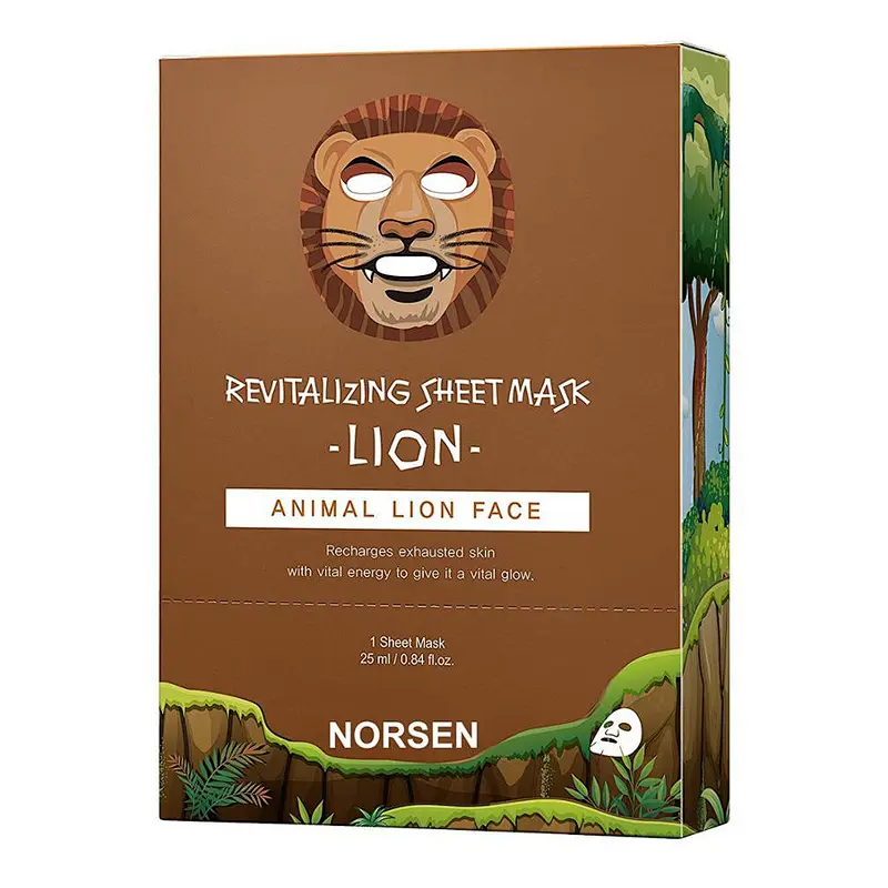 Cheap cute interesting animal lion disposable revitalizing sheet mask