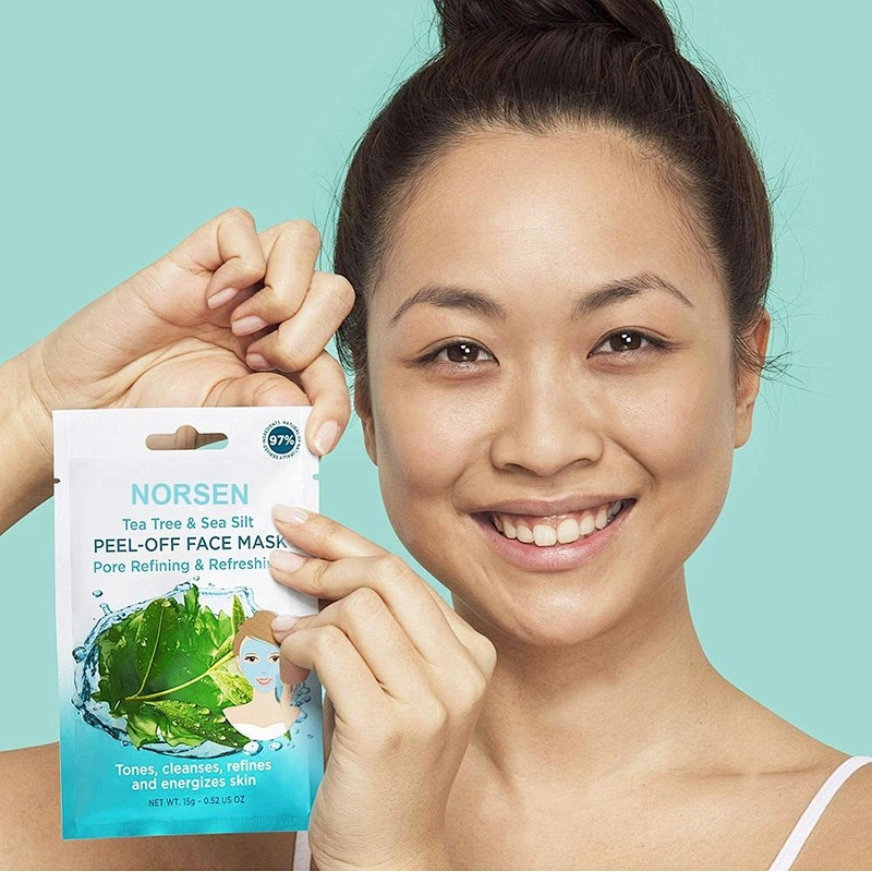 Private label detoxify skin tea tree peel off facial mask sheet
