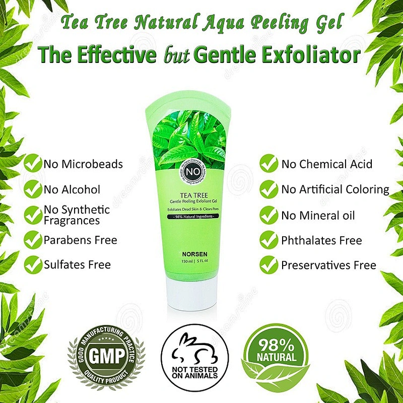 Wholesale private label skin care exfoliator purify tea tree gel