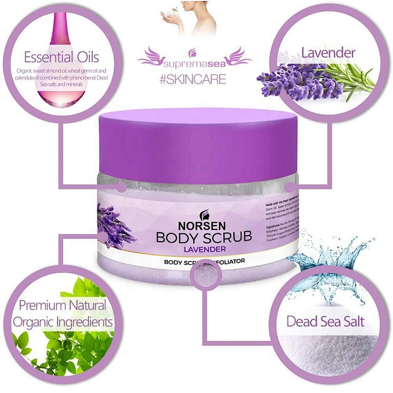 China Manufacturer Customized Remove Dead Skin Exfoliator Lavender Body Scrub