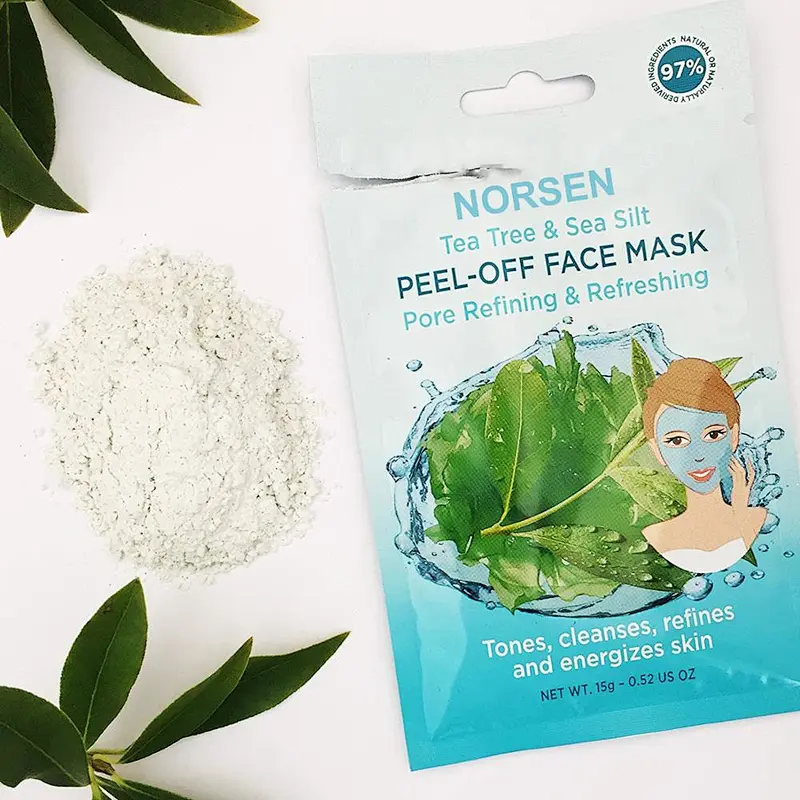 Private label detoxify skin tea tree peel off facial mask sheet