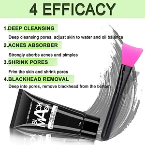 Factory wholesale whitening Cleaning bamboo charcoal black clay mask