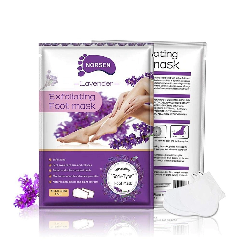 2019 New products high quality  lavender exfoliating foot peel mask