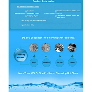Excellent Quality Glacier Minerals Men Balance Oil Control Facial Cleanser