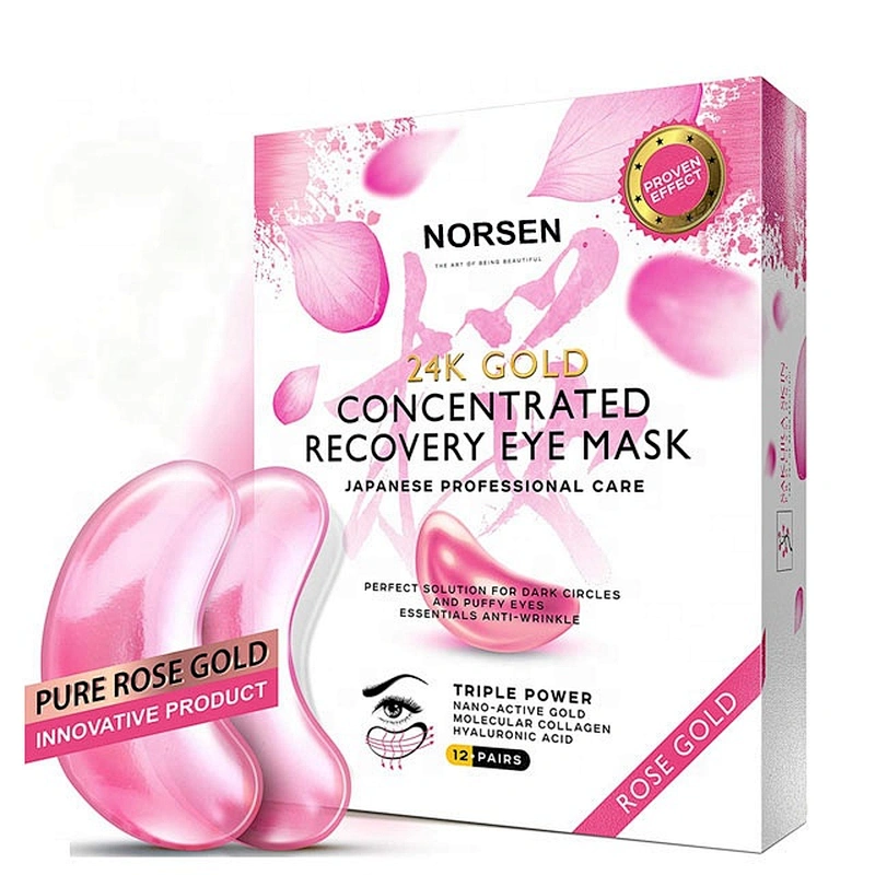 Pure 24k Gold rose gold concentrated recovery eye mask with bio-active ingredients