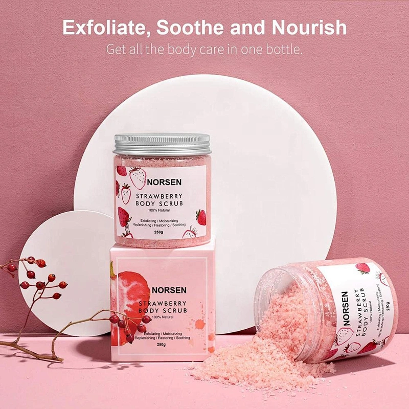 New products private label 2019 innovative product high quality strawberry body scrub