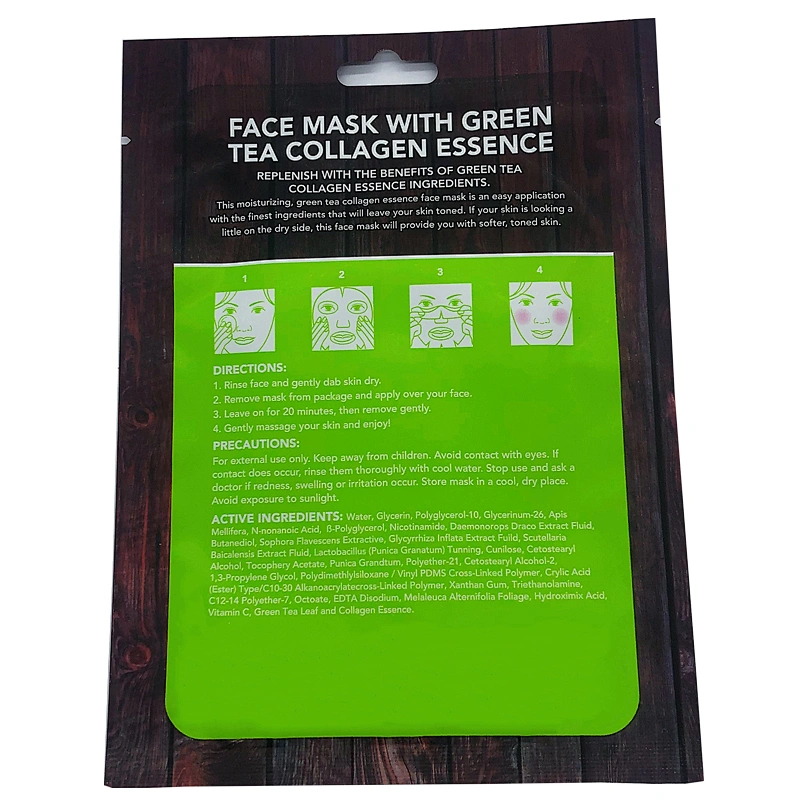 Factory Supply Green Tea Collagen Essence Facial Mask