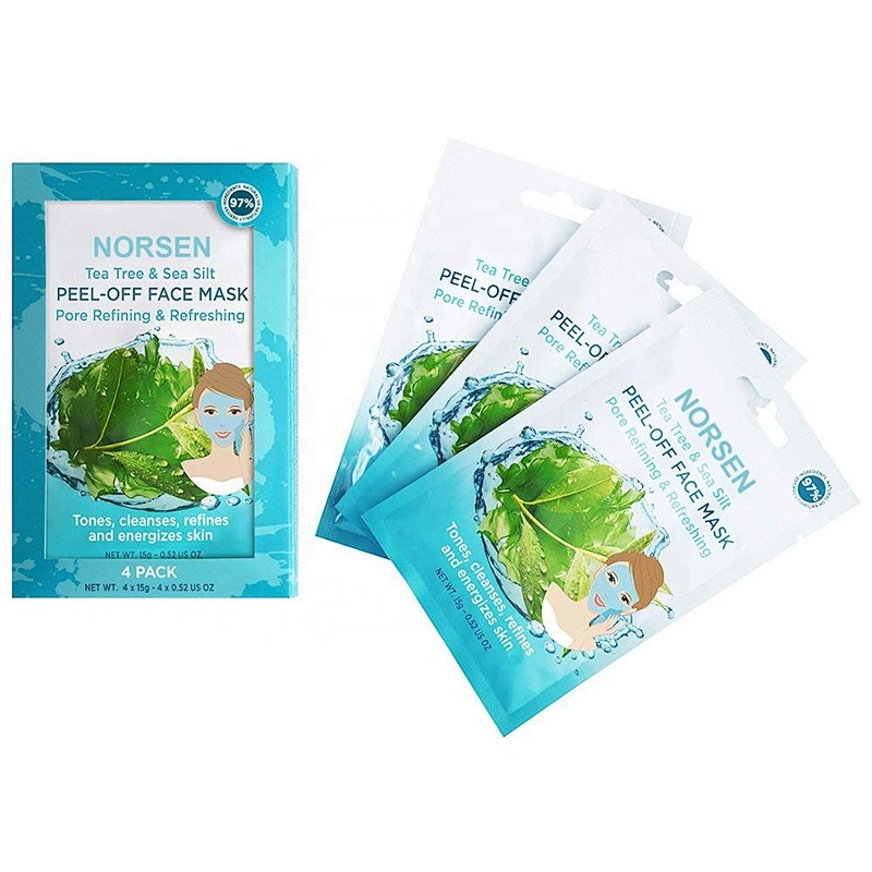 Private label detoxify skin tea tree peel off facial mask sheet