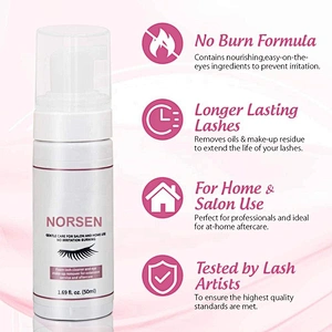Private Label Eyelash Extension Cleanser Eyelid Foaming Cleanser Lash Foam Shampoo For Extensions