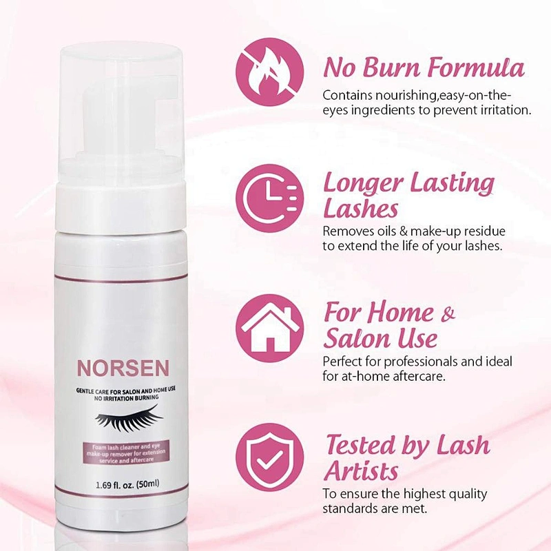 Private Label Eyelash Extension Cleanser Eyelid Foaming Cleanser Lash Foam Shampoo For Extensions