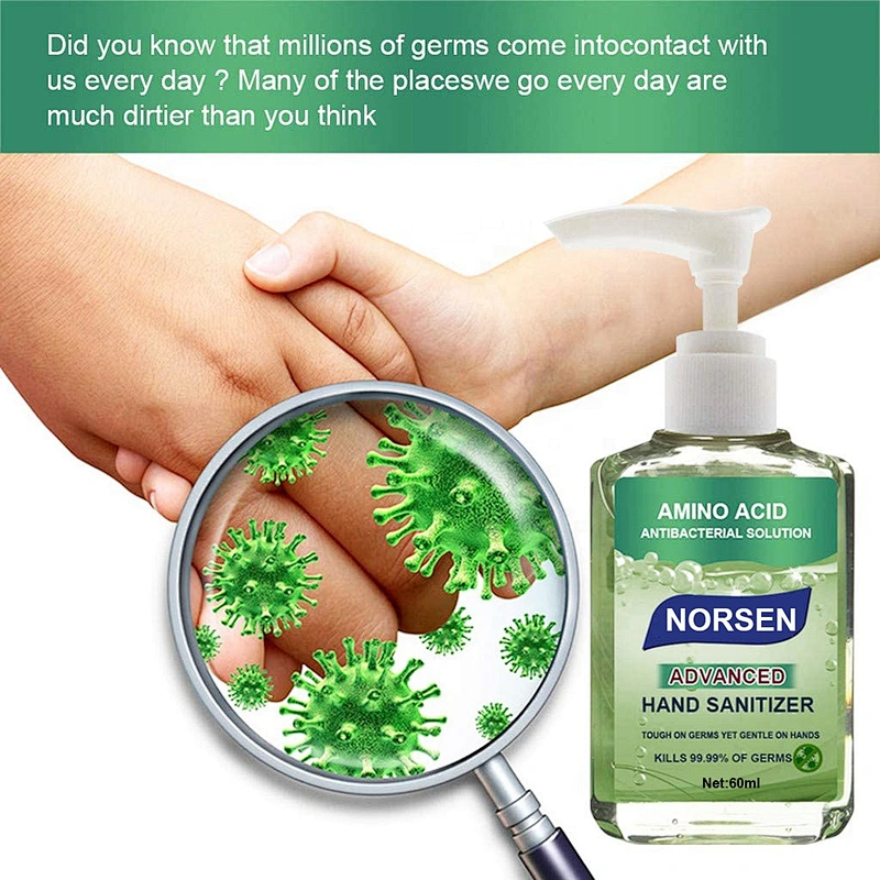Wholesale Private Label Amino Acid Hand Sanitizer Antibacterial Gel Alcohol Kill 99.99% Of Germs