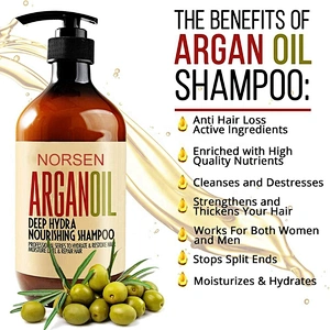 OEM Cosmetic Factory Wholesale Organic  Hair-Loss Prevention Argan Oil Hair Shampoo
