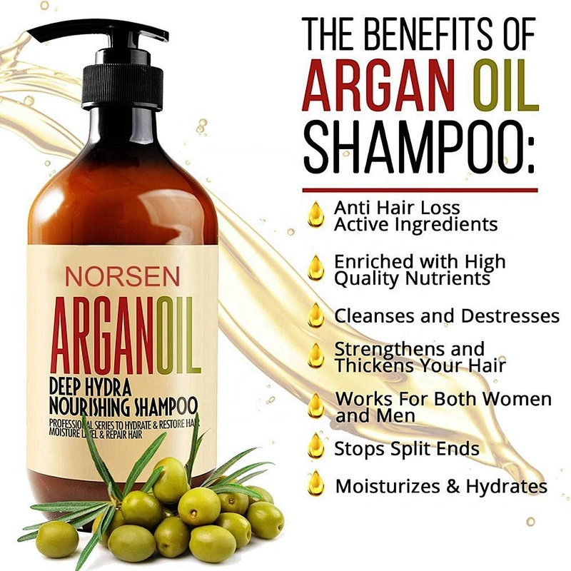 OEM Cosmetic Factory Wholesale Organic  Hair-Loss Prevention Argan Oil Hair Shampoo