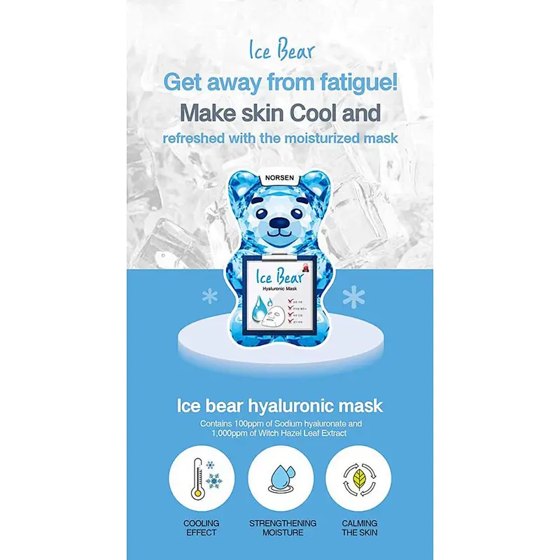 Wholesale anti aging anti wrinkle ice bear hyaluronic facial mask