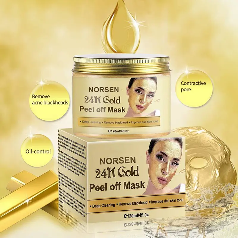 Factory Hot Sales Deep Cleansing Remove Blackhead 24K Gold Peel Off Mask