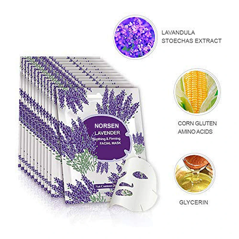 Best selling private label soothing firming lavender facial mask