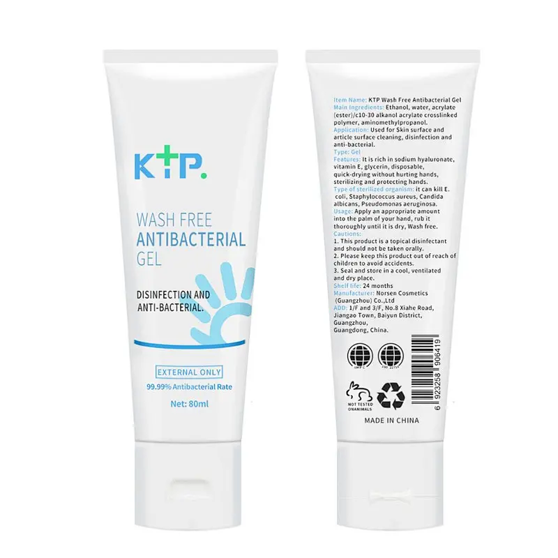 Wholesale 75% Alcohol Hand Wash Free Moisturizing Antibacterial Gel Dispenser 80ml Hand Sanitizer