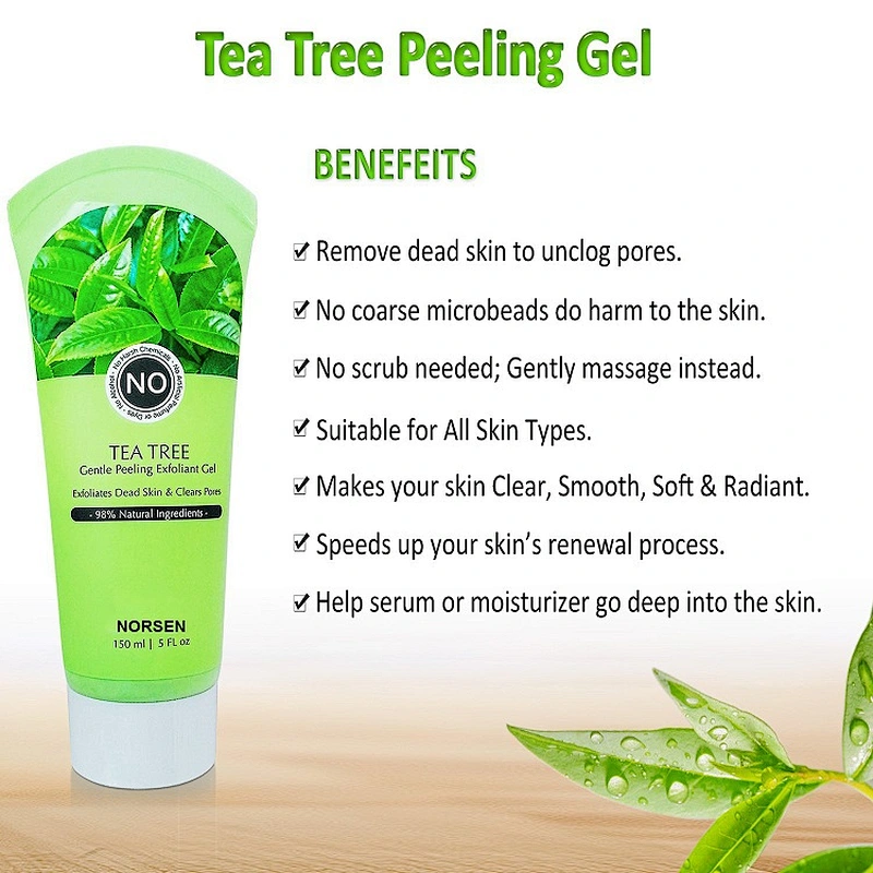 Wholesale private label skin care exfoliator purify tea tree gel