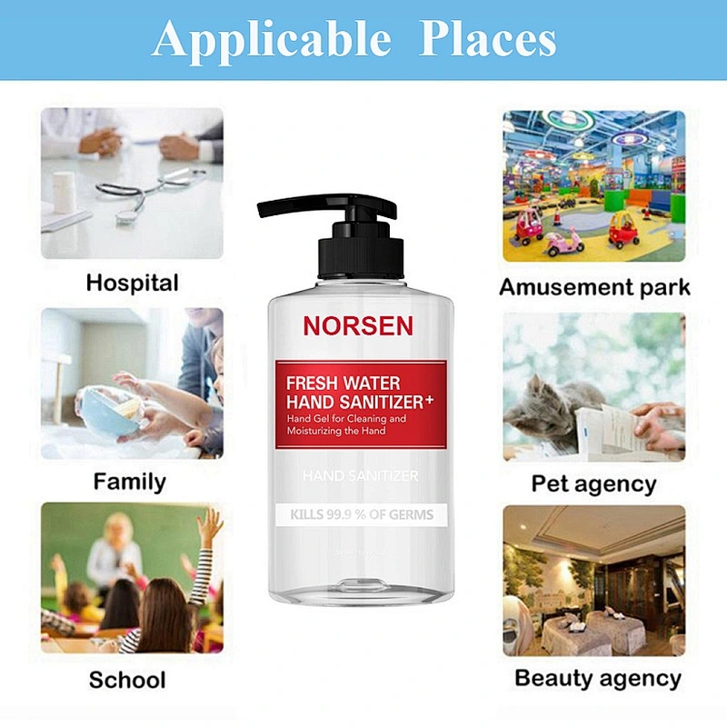 Hand Sanitizer Manufacturers 500ml Alcohol Fresh Water Hand Gel Sanitizer