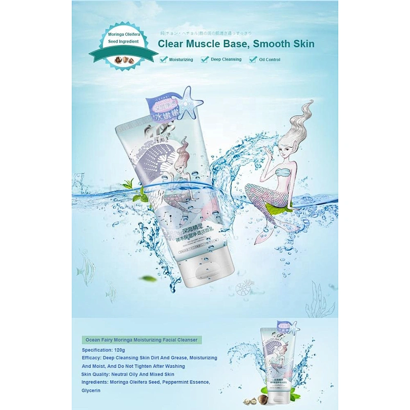 Wholesale  Deep Clean Oil Control Sea Spirit Moringa Moisturizing Face Cleanser