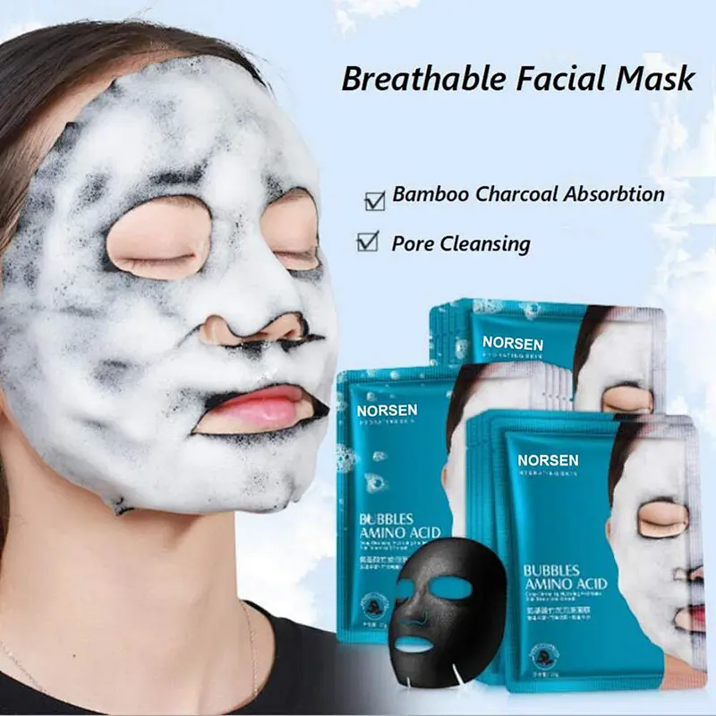 Bamboo Charcoal Breath Cleansing Skin Care Moisturizing Whitening Facial Sheet Mask