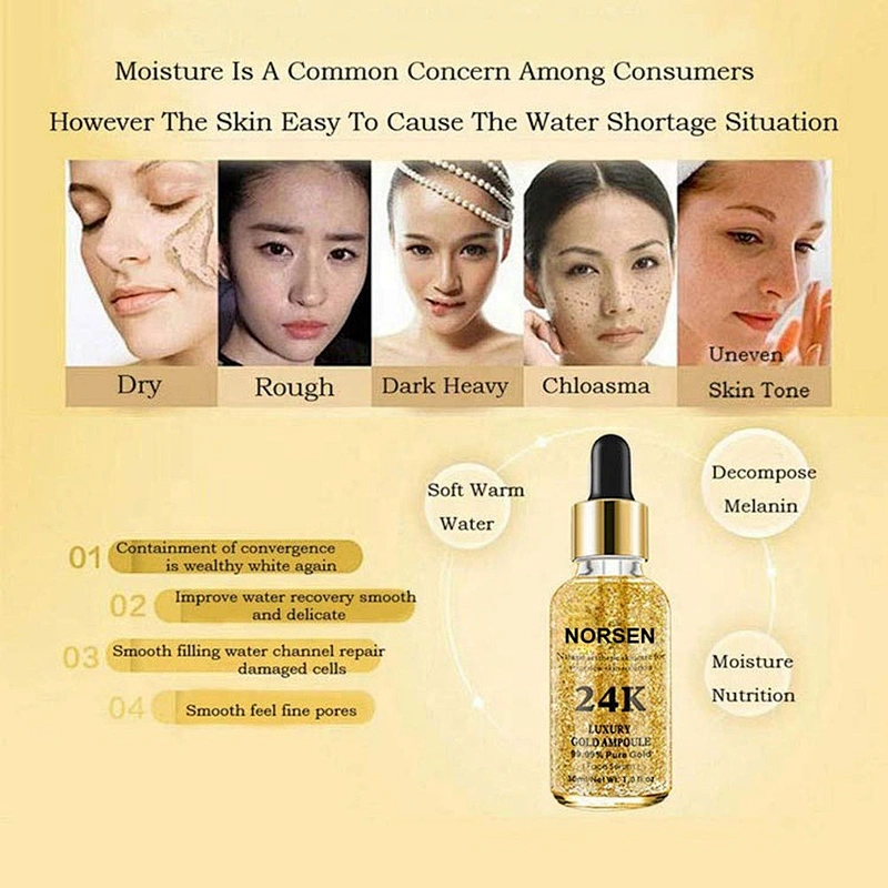 Factory  Wholesale Top Quality Anti Aging Whitening 24K Gold Face Serum