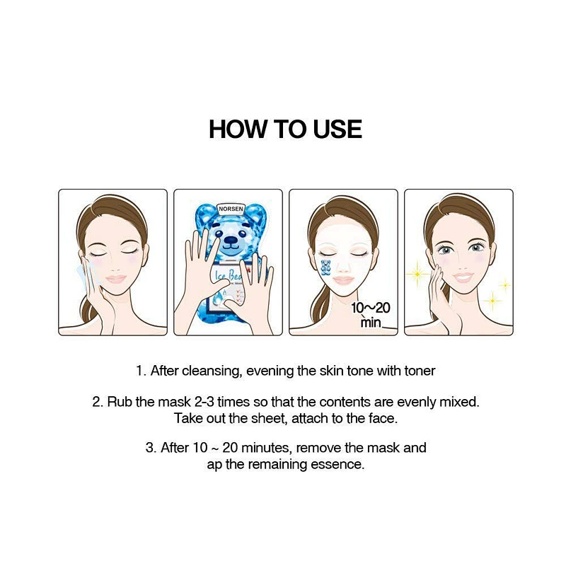 Wholesale anti aging anti wrinkle ice bear hyaluronic facial mask