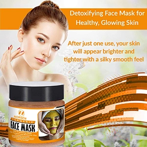 Skin Brightening Mask with Turmeric and Bentonite Clay All-Natural Face Mask for Acne Treatment Detox