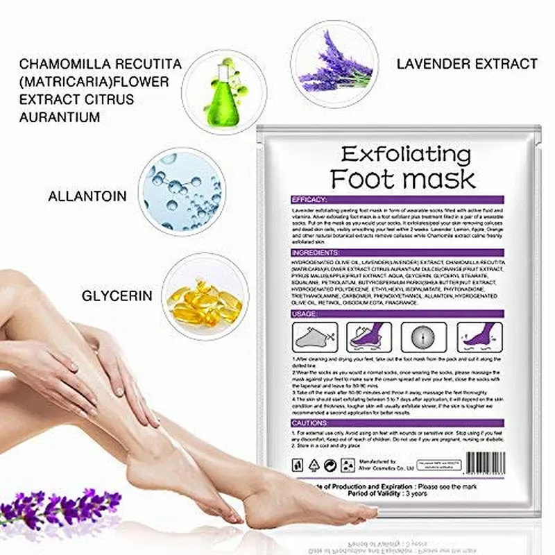 2019 New products high quality  lavender exfoliating foot peel mask