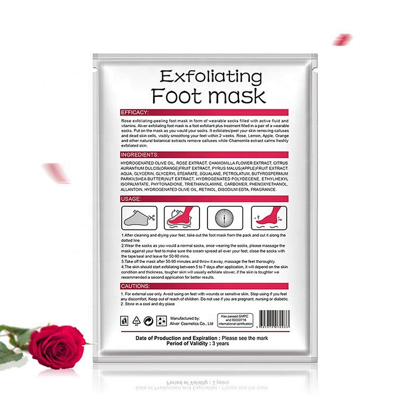 Wholesale High Quality Natural Organic Remove Dead Skin Rose Exfoliating Foot Peel Mask