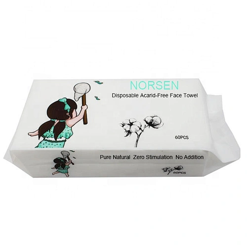 Hot Selling Private Label Pure Natural Non Woven Disposable Mite-Free Facial Towel