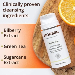 Private Label Natural Organic Acne Treatment Sweet Orange Foaming Cleanser