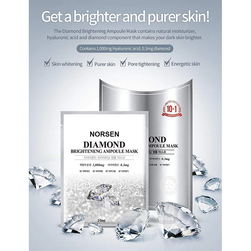 Private Label Diamond Brightening Ampoule Facial Mask