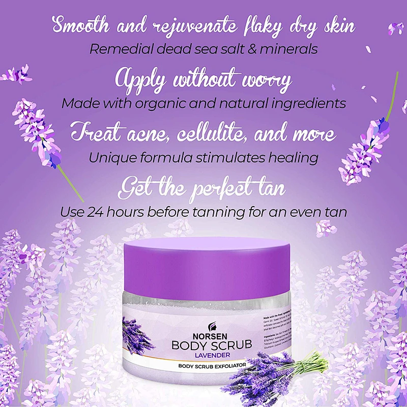 Private Label SPA Luxury Body Whitening Natural Lavender body Scrub
