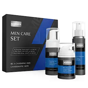 Wholesale cheap good quality man skin care set include cleansing foam men's body spray