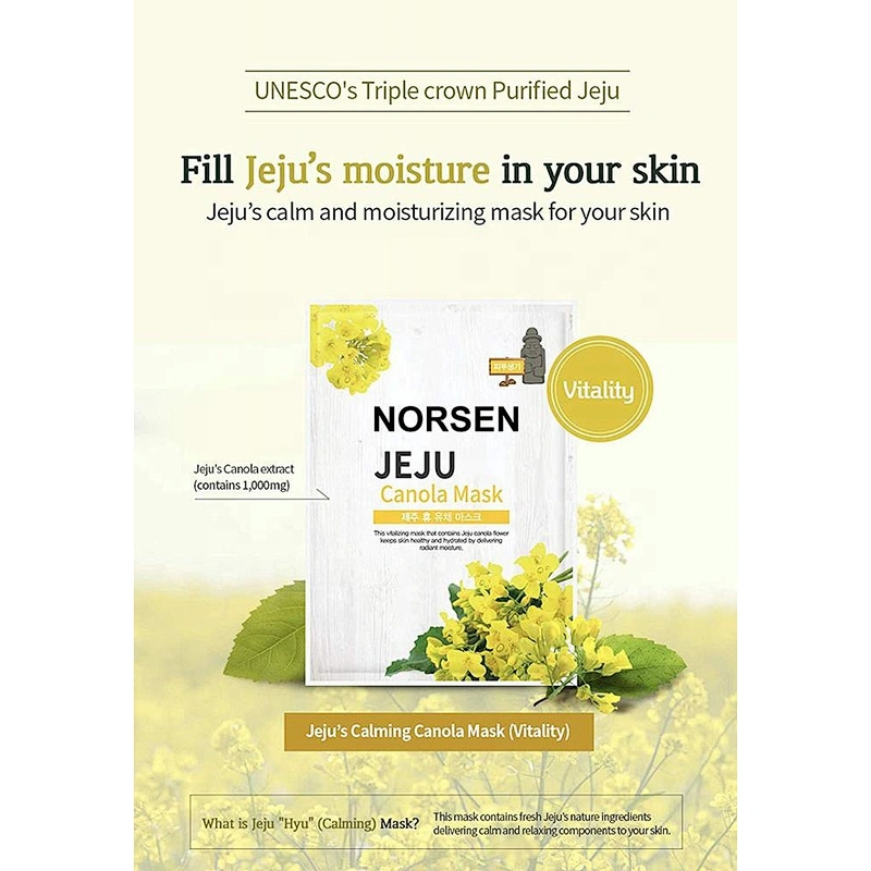 Low price sale good quality whitening jeju canola face mask