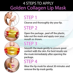 Private Label 24K Gold Collagen Lip Mask For Remove Lines  Moisturizing Anti-Wrinkle Sleeping Mask Sheet Disposable