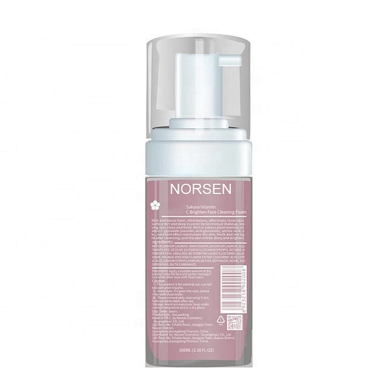 High Quality Private Label Shrink Pores Moisturizing Vitamin C Facial Cleansing Mousse