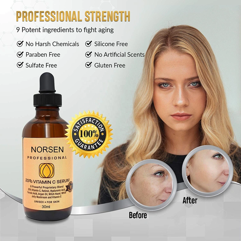 Private Label Natural Organic Skin Care Anti Aging Moisturizing  Vitamin C Serum