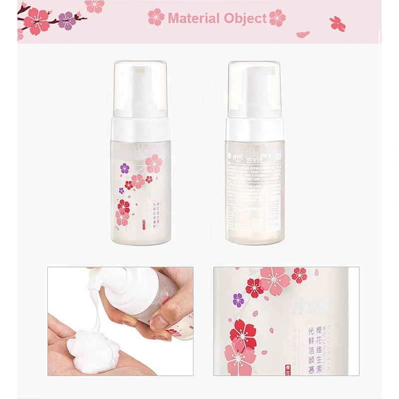 China Factory Wholesale Private Label Natural Organic Cherry Blossom Vitamin C Cleansing Mousse
