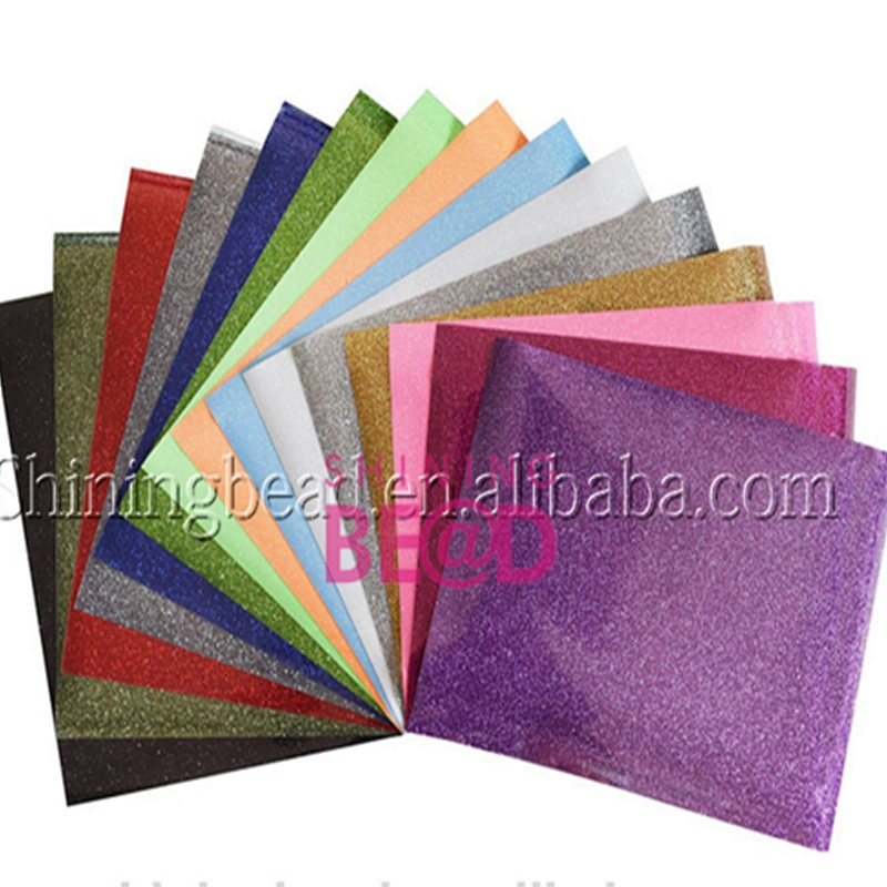 2018 New Stylish Popular Glitter Heat Transfer Vinyl sheet for T Shirts/Hats/Clothing /Assorted Colors