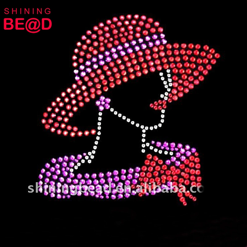 Girl hot fix rhinestone motif for women's clothing